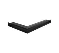 KRATKI Grille de Ventilation Luft pour cheminées Grille d'angle Droit avec Prise d'air Couverte 45 degrés Acier thermolaqué 40x60x6cm Noir