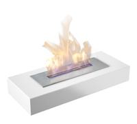 KRATKI India Max Cheminée Bioéthanol Autoportante Décoration Originale avec Biocontainer Real Fire 0,75 l Acier Enduit de Poudre certifié TÜV 67 x 10 cm Blanc