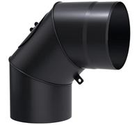 KRATKI Insert de cheminée Tuyau coudé mobile fi 160 mm Réglable à 90 degrés pour le raccordement aux conduits de fumée existants 3 sections avec nettoyage Couleur noire