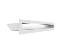Kratki LUFT 45S Grille d'aération en tôle d'acier revêtue par pulvérisation, design moderne (blanc, droit - 9 x 40 cm (H x l)