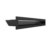Kratki LUFT 45S Grille d'aération en tôle d'acier revêtue par pulvérisation, design moderne (noir, droit - 6 x 40 cm (H x l)
