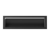 Kratki LUFT Grille de ventilation 12x40 cm étroite noire - Grille métallique pour cheminées et installations de chauffage, inclinée à 45°, pour montage mural, fonctionnelle et décorative