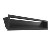 Kratki LUFT Grille de ventilation 12x60 cm étroite noire - Grille métallique pour cheminées et installations de chauffage, inclinée à 45°, thermolaquée, pour montage mural, fonctionnelle et décorative