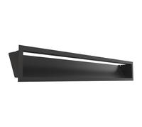 Kratki LUFT Grille de ventilation 12x80 cm étroite noire - Grille métallique pour cheminées et installations de chauffage, inclinée à 45°, pour montage mural, fonctionnelle et décorative