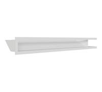 KRATKI Luft Grille de ventilation pour cheminées Grille d'angle gauche avec entrée d'air couverte 45 degrés Acier thermolaqué 80x40x9cm Blanc