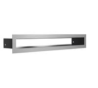 KRATKI Tunnel 6/40 Grille de ventilation pour conduits de distribution d'air chaud Acier thermolaqué Installation facile 40x6cm Inox
