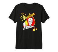 Kratom Tête de Mort pour Amateurs de thé avec 3ème œil Ouvert T-Shirt Haut de Gamme