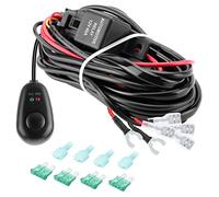Kraumi 300W Câblage à barres lumineuses LED Faisceau de Fil avec 12V 40A Relais 3 fusible et Interrupteur, 2 phares peuvent être connectés, pour SUV ATV et Camion Tout-terrain
