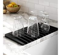 Kraus KDM-10BL Kore Tapis égouttoir à Vaisselle ou Dessous de Plat en Silicone Auto-drainant pour comptoir de Cuisine, Noir