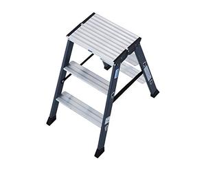 Krause Double échelle sepro d anodisé, 1 pièce, 2 x 3 marches, 125804
