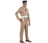 Krause & Sohn Costume de Gendarme de Saint-Tropez avec chapeau pour hommes, tailles M-XXL, beige, idéal pour le carnaval, le mardi gras et les soirées à thème (XL)