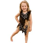 Krause & Sohn Costume d'enfant Girl Age de pierre Neandertal primitif humain carnaval vie sauvage (128)