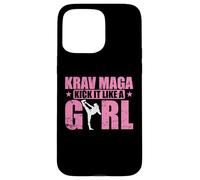 Krav Maga Kick It Like a Girl Autodéfense avec Style Coque pour iPhone 15 Pro Max
