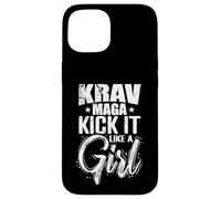 Krav Maga Kick It Like a Girl L'élégance en Action Coque pour iPhone 15