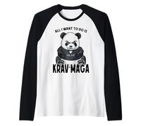 Krav Maga Panda Tout ce Que Je Veux Faire C'est Un Ours Mignon Manche Raglan