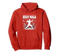 Krav Maga : Pas de règles, Juste Une puissante autodéfense Sweat à Capuche, Unisexe pour Adultes, Rouge, S
