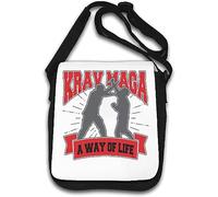 Krav Maga Sac à bandoulière avec inscription « A Way of Life Block » Blanc