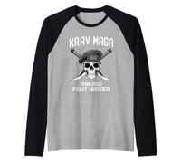 Krav Maga Skull Combat Tactique Autodéfense Manche Raglan