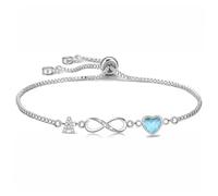 Kraven Bracelet Femme Argent 925 Infini Initiales, Bracelet d'amour Femme Réglable Lettres A-Z, Bijoux Femme Cadeaux Noël Femme Anniversaire Fête des Mères Cadeau Maman (A)