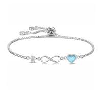 Kraven Bracelet Femme Argent 925 Infini Initiales, Bracelet d'amour Femme Réglable Lettres A-Z, Bijoux Femme Cadeaux Noël Femme Anniversaire Fête des Mères Cadeau Maman (R)