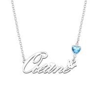 Kraven Collier de Nom Personnalisé Pierre de Naissance Initiale Plaque de Nom Tour de cou Personnalisé Anniversaire Mère Noël Cadeaux pour Femmes Filles Adolescentes Fille (Océane)