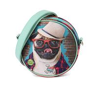 Krazymals Pug-Sac à Bandoulière Rond, Brun