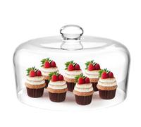 Krbnk Cloche en verre universelle avec bouton de 28 cm de diamètre, couvercle de plateau à gâteau, couvercle en verre avec bouton, cloche à gâteau faite à la main, capot pour plateau à gâteau