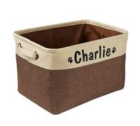 KRD Panier De Rangement Pliable pour Jouets pour Chien Personnalisé,Panier Rafraichissant pour Chien,Panier Chien Orthopedique (S(37cmx28cmx23cm),Brun)