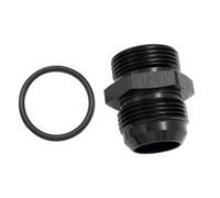 KRD PERFORMANCE Adaptateur droit en aluminium 16AN mâle évasé vers joint torique ORB 16AN pour pompe à carburant - Noir