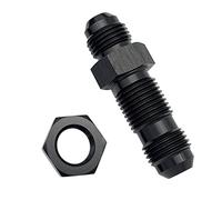 KRD Performance Adaptateur droit en aluminium 6AN mâle évasé pour raccord de carburant avec écrou de cloison AN6, noir
