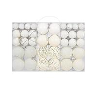 KRDPMV Lot de 100 boules de Noël, ornements colorés, ensemble de balles, décorations d'arbres de Noël suspendus, pour fiançailles, anniversaire, intérieur, blanc
