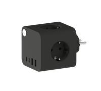 Kreafunk Ampie Multiprise Murale 3 Prises + 2 USB-A + 2 USB-C - Chargeur Secteur 25W USB-C, Hub Électrique Design Scandinave en Matériaux Recyclés, Maison & Bureau (Black)