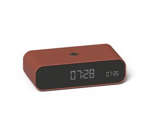 KREAFUNK Wakie Réveil Lumineux Bluetooth - Chargeur induction Qi, lumière de réveil progressive, enceinte 3W, design compact -Terracotta