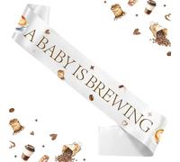 kreat4joy Décoration de fête prénatale, écharpe « A Baby Is Brewing », écharpe Something Sweet Baby Is Brewing pour café, fête prénatale, décoration de révélation du sexe