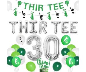 kreat4joy Décorations de 30e anniversaire de golf, décorations de 30e anniversaire pour homme, bannière d'anniversaire pour 30e anniversaire sur le thème du golf et du sport