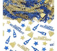 kreat4joy Lot de 200 confettis à paillettes pour homme - Bleu marine et doré - Décorations de fête pour table de retraite, cadeaux