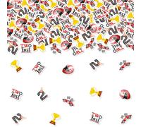 kreat4joy Lot de 200 confettis de table pour décoration d'anniversaire - Impression double face - Décoration de table pour deux Fast 2 Curious Retro Vintage Voiture de course - Décoration pour garçon