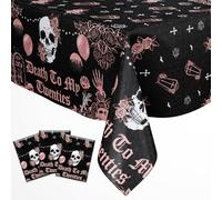 kreat4joy Lot de 3 décorations gothiques de 30e anniversaire pour elle, motif « Death to My 20s » - 274,3 x 129,5 cm - En plastique noir et doré - Rose pour Rip to My 20s Twenties - Décoration de fête