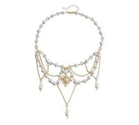 KREATIONS Chapelet gothique victorien avec croix et perles, Klein, Métal non précieux, Pas de gemme