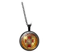 KREATIONS Collier médaillon Ordre du Temple avec pendentif en pierre précieuse, Klein, Métal non précieux, Pas de gemme