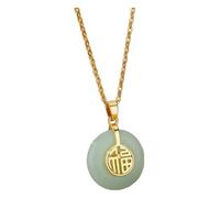 KREATIONS Collier pour femme avec pendentif en opale ovale, or 18 carats, Klein, Métal non précieux, Pas de gemme