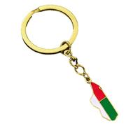 KREATIONS Madagascar Porte-clés rétro style éthnique en forme de goutte d'huile, Porte-clés en or, S