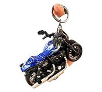 KREATIONS Porte-clés Harley Moto Figurine de dessin animé, Pendentif de moto Harley Davidson bleu, S