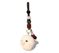 KREATIONS Porte-clés perroquet sculpté à la main - Pendentif de sac à dos de voiture, Perroquet violet sculpté sur bois - Modèle mantra en six mots, S