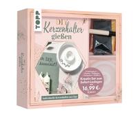 Kreativ-Set - Kerzenhalter gießen: Buch (48 S., DIN A5, Hardcover), Gießform, Kreativ-Beton in weiß, Farbpulver in Terrakotta, Schwarz und Gelb, Acrylmarker in Schwarz