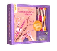 Kreativ-Set Zuckersüße Freundschaftsbänder. Mit Anleitungsbuch und Material: Anleitungsbuch, Knüpfgarn in 5 Farben (100% Baumwolle), Bändchenhalter, Anhänger in Herzform