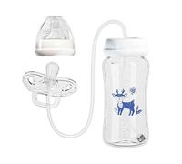 Kreative Babyflasche 300ml - Freihändige Fütterungsflasche Mit Silikonstrohhalm | Weithals Flasche Aus Polypropylen Für Kinder | Auslaufsicherer Trinklernbecher Für Reisen Zuhause Camping Outdoor