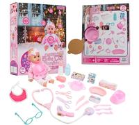 KreativeKraft Calendrier de l'Avent 2025 Fille avec Bebe Poupee et Accessoire Poupon Calendrier Compte à Rebours Noel 24 Jouets Inclus