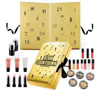 KreativeKraft Calendrier de l'Avent Beauté 2025, Coffret Maquillage, Soins Visage, Compte à Rebours de Noël, Idée Cadeau Femme, Maman, Soeur ou Amie (Or)