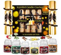 KreativeKraft Coffret de 6 Crackers de Noël Luxueux avec Mini Bougies Parfumées Catégorie F1